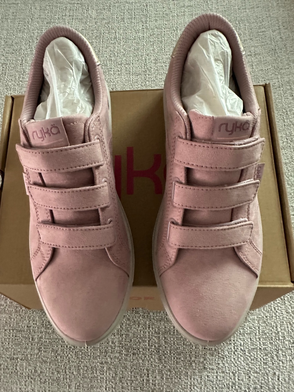 New Ryka Women's Vivclassic 2 Deaupurple Velour Hook-and-Loop Sneakers Size US 9